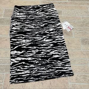 LuLaRoe Cassie pencil skirt blank white zebra print NWT size small